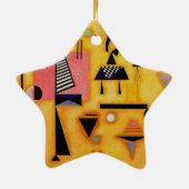 Abstracte decisieve roze geometrische vormen van K Keramisch Ornament (Achterkant)