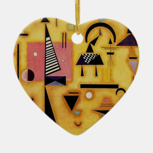 Abstracte decisieve roze geometrische vormen van K Keramisch Ornament (Voorkant)