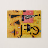 Abstracte decisieve roze geometrische vormen van K Legpuzzel (Horizontaal)