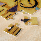 Abstracte decisieve roze geometrische vormen van K Legpuzzel (Zijkant)