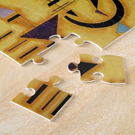 Abstracte decisieve roze geometrische vormen van K Legpuzzel (Zijkant)