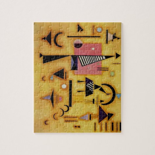 Abstracte decisieve roze geometrische vormen van K Legpuzzel (Verticaal)