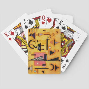 Abstracte decisieve roze geometrische vormen van K Pokerkaarten