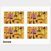 Abstracte decisieve roze geometrische vormen van K Rechthoekige Sticker (Vel)