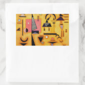 Abstracte decisieve roze geometrische vormen van K Rechthoekige Sticker (Tas)