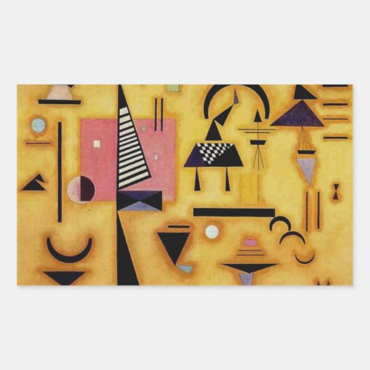 Abstracte decisieve roze geometrische vormen van K Rechthoekige Sticker (Voorkant)