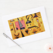 Abstracte decisieve roze geometrische vormen van K Rechthoekige Sticker (Envelop)