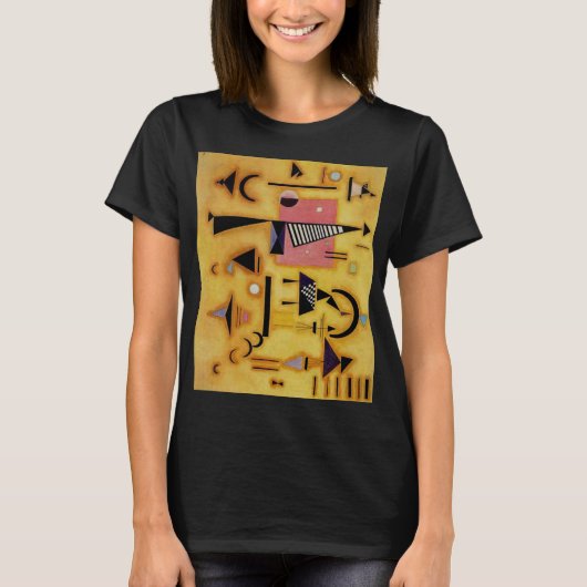 Abstracte decisieve roze geometrische vormen van K T-shirt (Voorkant)
