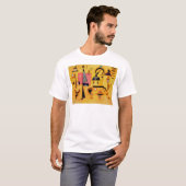 Abstracte decisieve roze geometrische vormen van K T-shirt (Voorkant volledig)