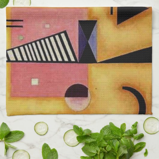 Abstracte decisieve roze geometrische vormen van K Theedoek (Gevouwen)