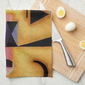 Abstracte decisieve roze geometrische vormen van K Theedoek (Quarter Fold)