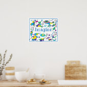 Abstracte decoratieposter voor kinderkamer voorste poster (Keuken)