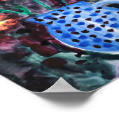 abstracte decoratieve bloemen in een vaas poster (Hoek)