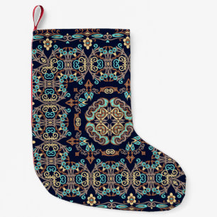 abstracte decoratieve etnische sierafbeelding kleine kerstsok