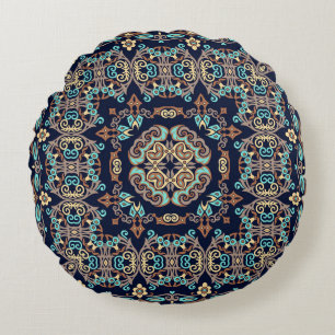 abstracte decoratieve etnische sierafbeelding rond kussen