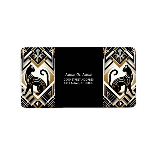 Abstracte decoratieve kat adreslabel etiket (Voorkant)