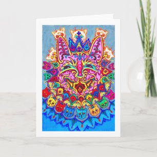 Abstracte decoratieve kat, Louis Wain Kaart
