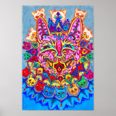 Abstracte decoratieve kat, Louis Wain Poster (Voorkant)