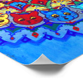 Abstracte decoratieve kat, Louis Wain Poster (Hoek)