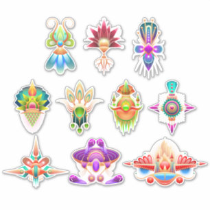 Abstracte decoratieve kunst kleurrijke schattige u sticker