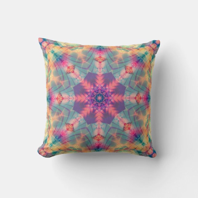 Abstracte decoratieve meerkleurige textuur. Helder Kussen (Voorkant)