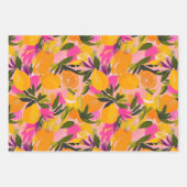 ABSTRACTE DECORATIEVE PAPIERSET VAN CITRUS EN BLOE INPAKPAPIER VEL (Voorkant 3)