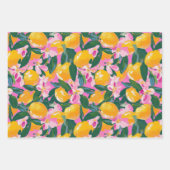 ABSTRACTE DECORATIEVE PAPIERSET VAN CITRUS EN BLOE INPAKPAPIER VEL (Voorkant 2)