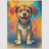 Abstracte decoupage van een vrolijke beagle pup  tissuepapier (Voorkant)