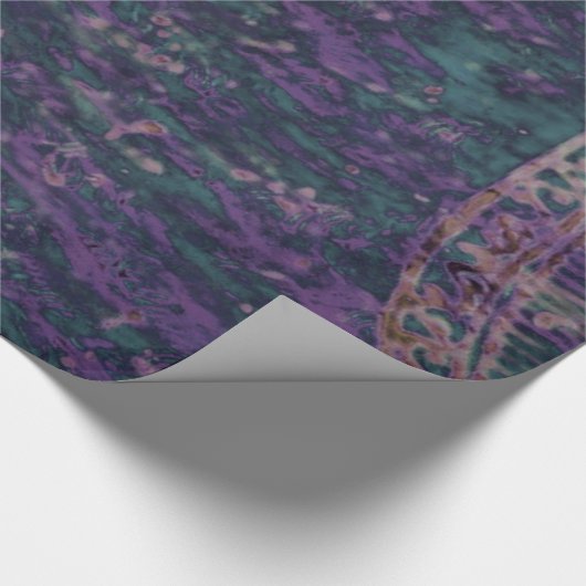 Abstracte Deep Paarse Batik Gift Wrap Cadeaupapier (Hoek)