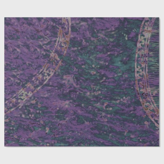 Abstracte Deep Paarse Batik Gift Wrap Cadeaupapier (Vlak)