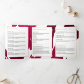 Abstracte Deep Ruby Red Brushstrokes Brochure Drieluik Kaart (Binnen)