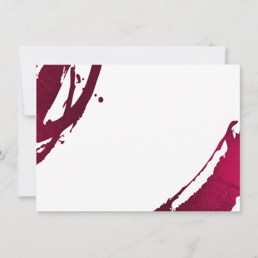 Abstracte Deep Ruby Red Brushstrokes Flat Notecard Notitiekaartje (Achterkant)