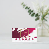 Abstracte Deep Ruby Red Brushstrokes Loyalty Kaart (Staand voorkant)