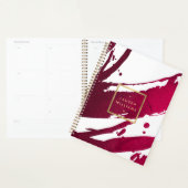 Abstracte Deep Ruby Rode penseelstreken Afspraak Planner (Display)