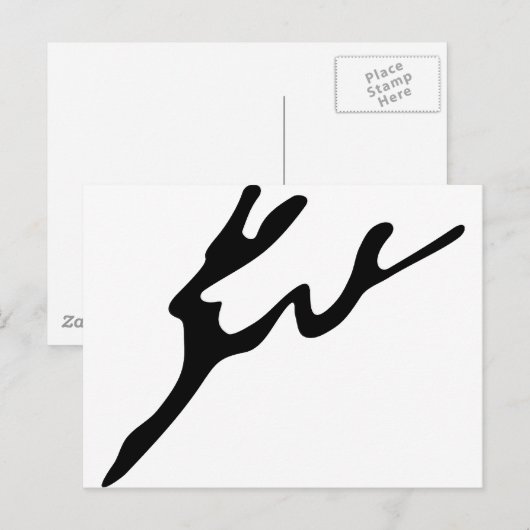 Abstracte deer briefkaart (Voorkant / Achterkant)