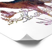 Abstracte deer in het bos Silhouette Poster (Hoek)