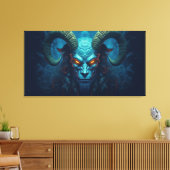 Abstracte demon met horens canvas afdruk (Insitu (Woonkamer))
