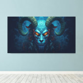 Abstracte demon met horens canvas afdruk (Insitu (Houten vloer))