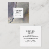 Abstracte Denim Blue & Gold Alcohol Ink Liquid Art Vierkante Visitekaartje (Voorkant / Achterkant)