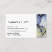 Abstracte Denim Blue & Gold Alcohol Ink Liquid Art Visitekaartje (Achterkant)