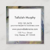 Abstracte Denim Blue & Gold Liquid Art Mam Kaart Contactkaartje (Achterkant)