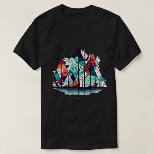 Abstracte dennenbomen t-shirt (Design voorkant)