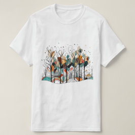 Abstracte dennenbomen t-shirt