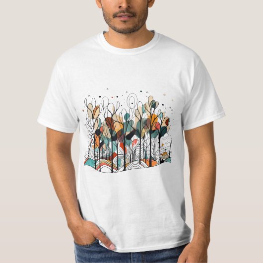 Abstracte dennenbomen t-shirt (Voorkant)
