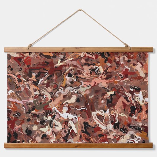 Abstracte dennennaalden hangend wandkleed (Voorkant)