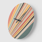 Abstracte diagonale retro stijl strepen grote klok (Hoek)