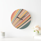 Abstracte diagonale retro stijl strepen grote klok (Huis)