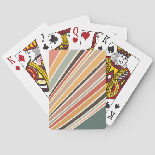 Abstracte diagonale retro stijl strepen pokerkaarten (Achterkant)