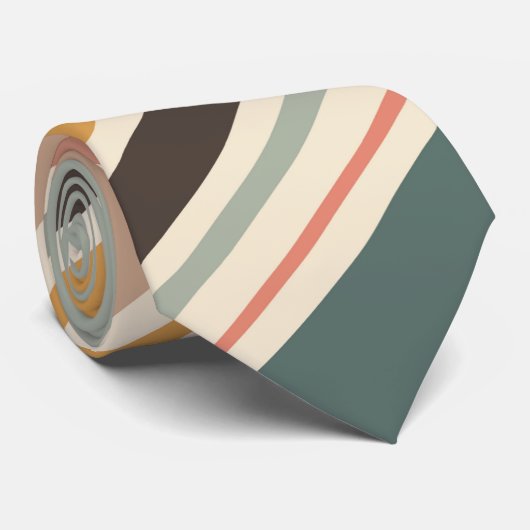 Abstracte diagonale retro stijl strepen stropdas (Opgerold)