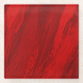 Abstracte diagonale tinten rood ontwerp glazen onderzetter (Voorkant)